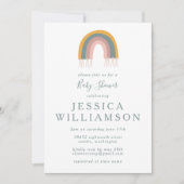 Invitation Cute Boho Rainbow Baby shower simple (Devant)