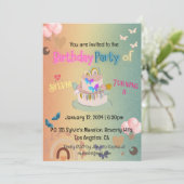 Invitation Cute Boho Rainbow Gradient Anniversaire (Debout devant)