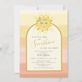 Invitation Cute Boho Rainbow Ray de Sunshine Baby shower (Devant)