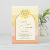 Invitation Cute Boho Rainbow Ray de Sunshine Baby shower (Debout devant)