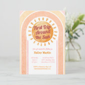 Invitation Cute Boho Sun Girls Premier anniversaire (Debout devant)