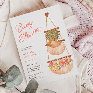 Invitation Cute boho teddy ours baby shower neutre
