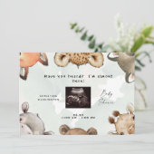 Invitation Cute Bois Animal Oreilles Ultrasound Roundé Invit (Debout devant)
