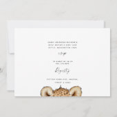 Invitation Cute Bois Animal Oreilles Ultrasound Roundé Invit (Dos)