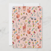 Invitation Cute Bois Animaux Baby shower rose (Dos)