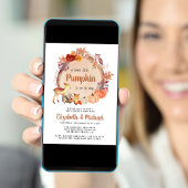 Invitation Cute Bois Animaux Citrouilles Couples Baby shower