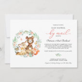Invitation Cute Bois Animaux Végétaux Baby shower Par Mail (Devant)