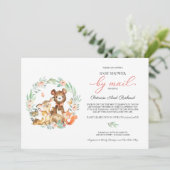 Invitation Cute Bois Animaux Végétaux Baby shower Par Mail (Debout devant)