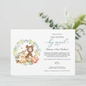Invitation Cute Bois Animaux Végétaux Baby shower Par Mail (Debout devant)