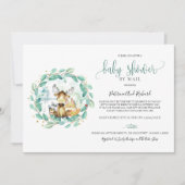 Invitation Cute Bois Animaux Végétaux Baby shower Par Mail (Devant)