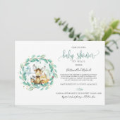 Invitation Cute Bois Animaux Végétaux Baby shower Par Mail (Debout devant)