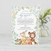 Invitation Cute Bois Animaux Végétaux Baby shower Par Mail (Debout devant)