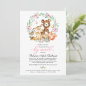 Invitation Cute Bois Animaux Végétaux Baby shower Par Mail (Debout devant)