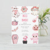 Invitation Cute Boo Bash Partie rose Anniversaire (Debout devant)