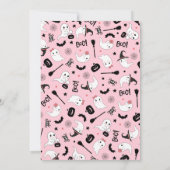 Invitation Cute Boo Éffrayant Fantôme Halloween Fille Rose (Dos)