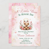 Invitation Cute Boo est due Custom Fall Girl Baby shower rose (Devant / Derrière)
