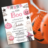 Invitation cute boo party pink ghost – Halloween 2nd birthday