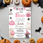 Invitation cute boo party pink ghost – Halloween 2nd birthday