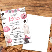 Invitation cute boo party pink ghost – Halloween 2nd birthday