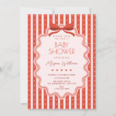 Invitation Cute bow baby shower (Devant)