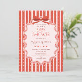 Invitation Cute bow baby shower (Debout devant)