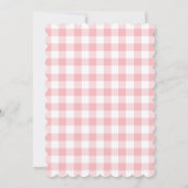 Invitation Cute Bow Pastel Rose Blanc En vichy Check Annivers (Dos)