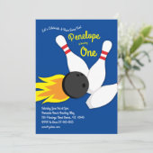 Invitation Cute Bowling Enfants 1er Anniversaire de fête Spor (Debout devant)