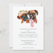 Invitation Cute Boxer Chien Bride et Mariage de chambre (Devant)