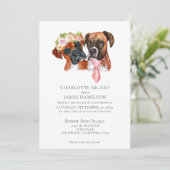 Invitation Cute Boxer Chien Bride et Mariage de chambre (Debout devant)