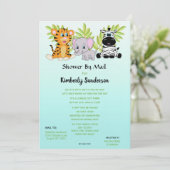 Invitation Cute Boy Baby shower par Mail Jungle Safari (Debout devant)