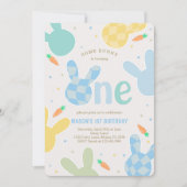 Invitation Cute Boy Bunny 1er anniversaire (Devant)