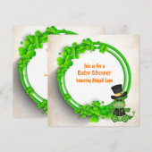 Invitation Cute Boy Dragon et Clochers Baby shower irlandais (Devant / Derrière)