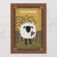 Cute Boy ou Girl Lamb Baby shower mouton 5" x 7"