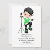 Invitation Cute Boy Rock Star Anniversaire (Devant)