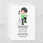 Invitation Cute Boy Rock Star Anniversaire (Devant)