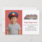 Invitation Cute Boy Train Photo Enfants 2e fête d'anniversair (Devant)