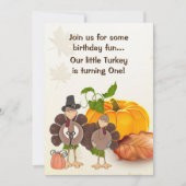 Invitation Cute Boy Turkey Thanksgiving 1er anniversaire (Devant)