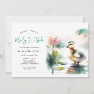 Invitation Cute Boy Watercolor Baby shower de canard