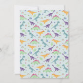 Invitation Cute Boys Blue T-Rex Dinosaur Jungle 1er anniversa (Dos)