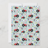 Invitation Cute Boys Farm Animaux & Red Tractor 1er anniversa (Dos)