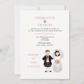 Invitation Cute Bride et Groom Mariage écossais thème (Devant)