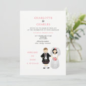 Invitation Cute Bride et Groom Mariage écossais thème (Debout devant)
