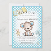 Invitation Cute Brown ours bébé garçon Baby shower de pique-n (Devant)