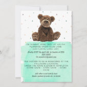 Invitation Cute Brown Ours C'est un garçon Turquoise Baby sho (Dos)
