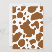 Invitation Cute Brown Vache Floral Farm Baby shower à thème (Dos)