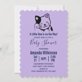 Invitation Cute brun noir et blanc bracelet de chat - Baby sh (Devant)