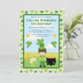 Invitation Cute Brunette Boy Anniversaire de enfant de St Pat (Debout devant)