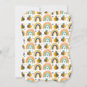 Invitation Cute Bumble Bee et Rainbows Motif Anniversaire (Dos)