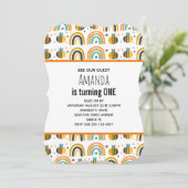 Invitation Cute Bumble Bee et Rainbows Motif Anniversaire (Debout devant)