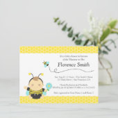Invitation Cute Bumble Bee Theme, Baby shower Garçon (Debout devant)